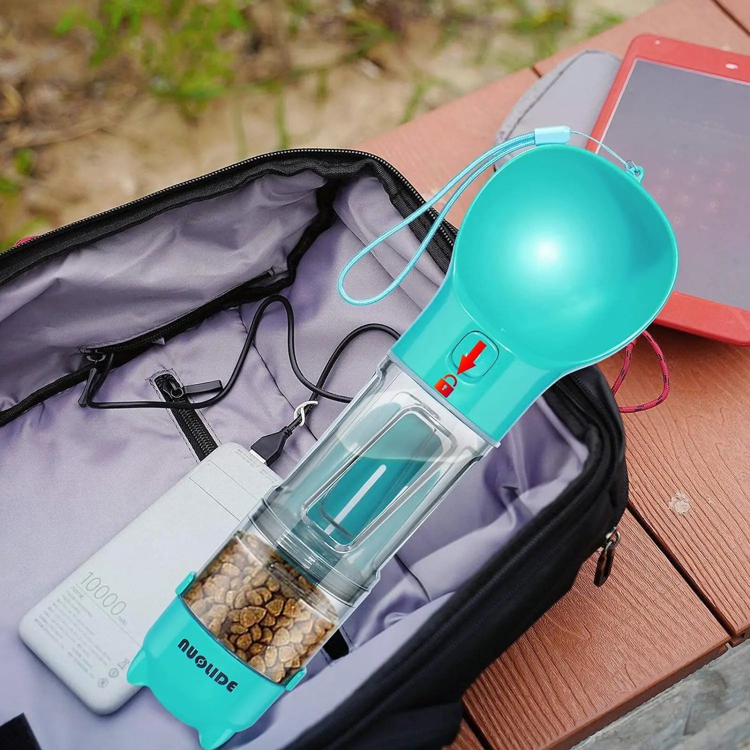 Dog Water Bottles for Walking, 4 in 1 Portable Pet Water Bottle Dispenser Leakproof Dog Travel Water Bottle with Food Container & Waste Bag, Dog Accessories for Outdoor Hiking